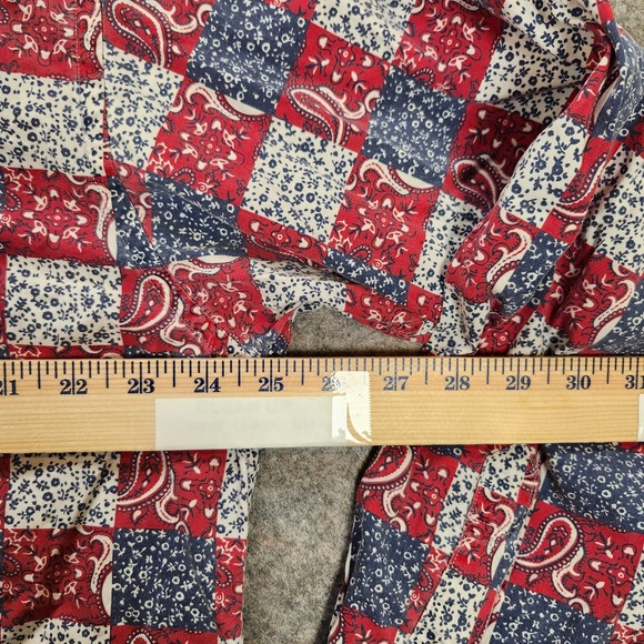 VTG Evergreen Shirtmakers Shirt Men L Red White‎ Blue Hipster Patriotic Paisley - Picture 4 of 12